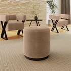 Kit 2 Poltrona E Puff Decorativo Viena Pés Metal Estilo Indus