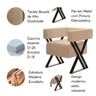 Kit 2 Poltrona E Puff Decorativo Viena Pés Metal Estilo Indus