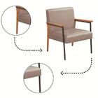 Kit 2 Poltrona Fontana Veludo Capuccino Base Em Metal Preto E