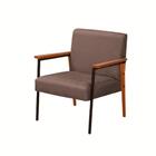 Kit 2 Poltrona Fontana Veludo Marrom Base Em Metal Preto E Ma