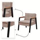 Kit 2 Poltrona Fortaleza Veludo Capuccino Base Em Metal Preto