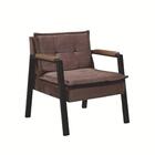 Kit 2 Poltrona Fortaleza Veludo Marrom Base Em Metal Preto