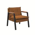 Kit 2 Poltrona Fortaleza Veludo Terracota Base Em Metal Preto