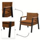 Kit 2 Poltrona Fortaleza Veludo Terracota Base Em Metal Preto