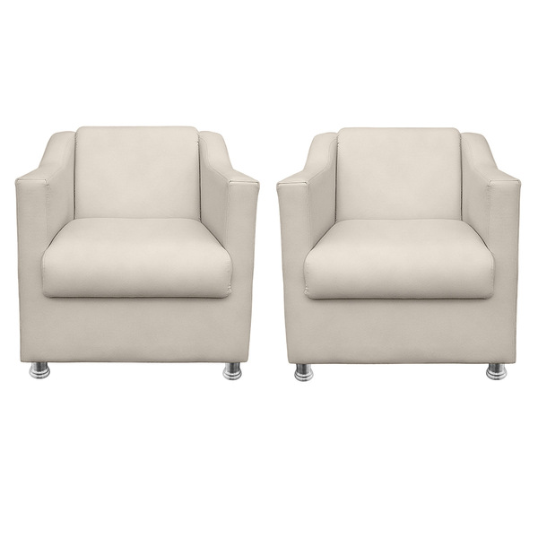 Kit 2 Poltrona Gabi Para Sala E Quarto Corino - Jylcrom - Bege