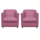 Kit 2 Poltrona Gabi Para Sala E Quarto Corino - Jylcrom - Pink