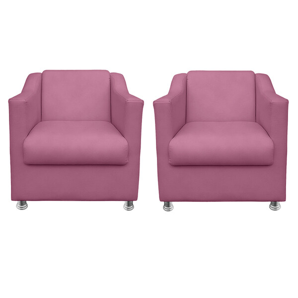 Kit 2 Poltrona Gabi Para Sala E Quarto Corino - Jylcrom - Pink