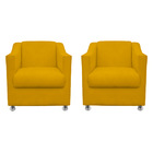 Kit 2 Poltrona Gabi Para Sala E Quarto Suede - Jylcrom - Amar