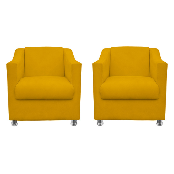 Kit 2 Poltrona Gabi Para Sala E Quarto Suede - Jylcrom - Amar
