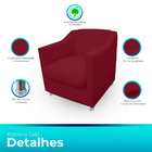 Kit 2 Poltrona Gabi Para Sala E Quarto Suede - Jylcrom - Verm