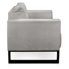 Kit 2 Poltrona Luisa Veludo Cinza Base Industrial Metálica Pr