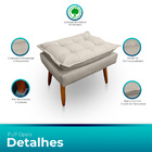 Kit 2 Poltrona Opala Com Puff Opala Para Sala E Quarto Suede