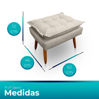 Kit 2 Poltrona Opala Com Puff Opala Para Sala E Quarto Suede