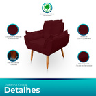 Kit 2 Poltrona Opala Com Puff Opala Para Sala E Quarto Suede