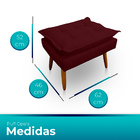 Kit 2 Poltrona Opala Com Puff Opala Para Sala E Quarto Suede