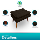 Kit 2 Poltrona Opala Com Puff Opala Para Sala E Quarto Suede