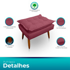 Kit 2 Poltrona Opala Com Puff Opala Para Sala E Quarto Suede