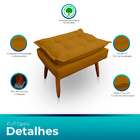 Kit 2 Poltrona Opala Com Puff Opala Para Sala E Quarto Suede