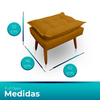 Kit 2 Poltrona Opala Com Puff Opala Para Sala E Quarto Suede