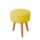 Kit 2 Poltrona Opala Com Puff Suede Amarelo Ab Decor