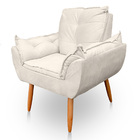Kit 2 Poltrona Opala Para Sala E Quarto Suede Bege- Jylcrom