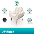 Kit 2 Poltrona Opala Para Sala E Quarto Suede Bege- Jylcrom