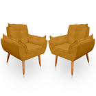 Kit 2 Poltrona Opala Para Sala E Quarto Suede - Jylcrom - Mos