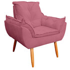 Kit 2 Poltrona Opala Para Sala E Quarto Suede - Jylcrom - Rose