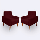 Kit 2 Poltrona Para Sala Confortável E Reforçada Isis Suede -