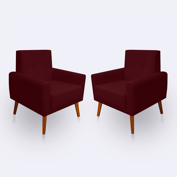 Kit 2 Poltrona Para Sala Confortável E Reforçada Isis Suede -