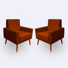 Kit 2 Poltrona Para Sala Confortável E Reforçada Isis Suede -