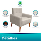 Kit 2 Poltrona Para Sala Confortável E Reforçada Isis Suede -