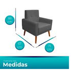 Kit 2 Poltrona Para Sala Confortável E Reforçada Isis Suede -