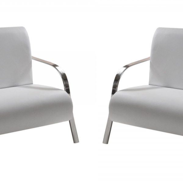 Kit 2 Poltrona Vênus 2 Lugar Braço Alumínio Dsalla Tecido Sin