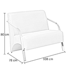 Kit 2 Poltrona Vênus 2 Lugar Braço Alumínio Dsalla Tecido Sin