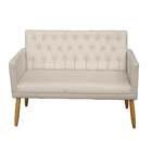 Kit 2 Poltronas 1 Namoradeira Capitone + Puff Redondo Sala De