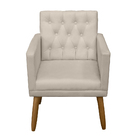 Kit 2 Poltronas 1 Namoradeira Capitone + Puff Redondo Sala De