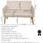 Kit 2 Poltronas 1 Namoradeira Capitone + Puff Redondo Sala De