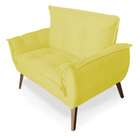 Kit 2 Poltronas 1 Namoradeira Pés De Madeira Apolo Várias Cor