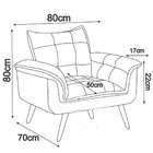 Kit 2 Poltronas + 2 Puff Decorativa Opala Platinum Decor Preto