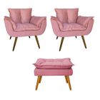 Kit 2 Poltronas + Puff Opala Platinum Decor Rose