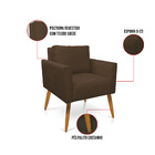 Kit 2 Poltronas Aline Suede Pés Palito Castanho D03 - D'rossi