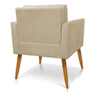 Kit 2 Poltronas Aline Suede Pés Palito Castanho D03 - D'rossi