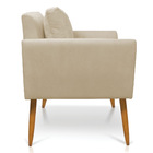 Kit 2 Poltronas Aline Suede Pés Palito Castanho D03 - D'rossi