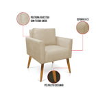 Kit 2 Poltronas Aline Suede Pés Palito Castanho D03 - D'rossi