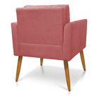 Kit 2 Poltronas Aline Suede Pés Palito Castanho D03 - D'rossi