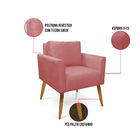 Kit 2 Poltronas Aline Suede Pés Palito Castanho D03 - D'rossi