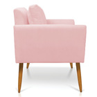 Kit 2 Poltronas Aline Suede Pés Palito Castanho D03 - D'rossi