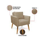 Kit 2 Poltronas Aline Suede Pés Palito Castanho D03 - D'rossi