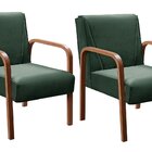 Kit 2 Poltronas Anita Conjunto Cadeiras Moderna Braço Madeira